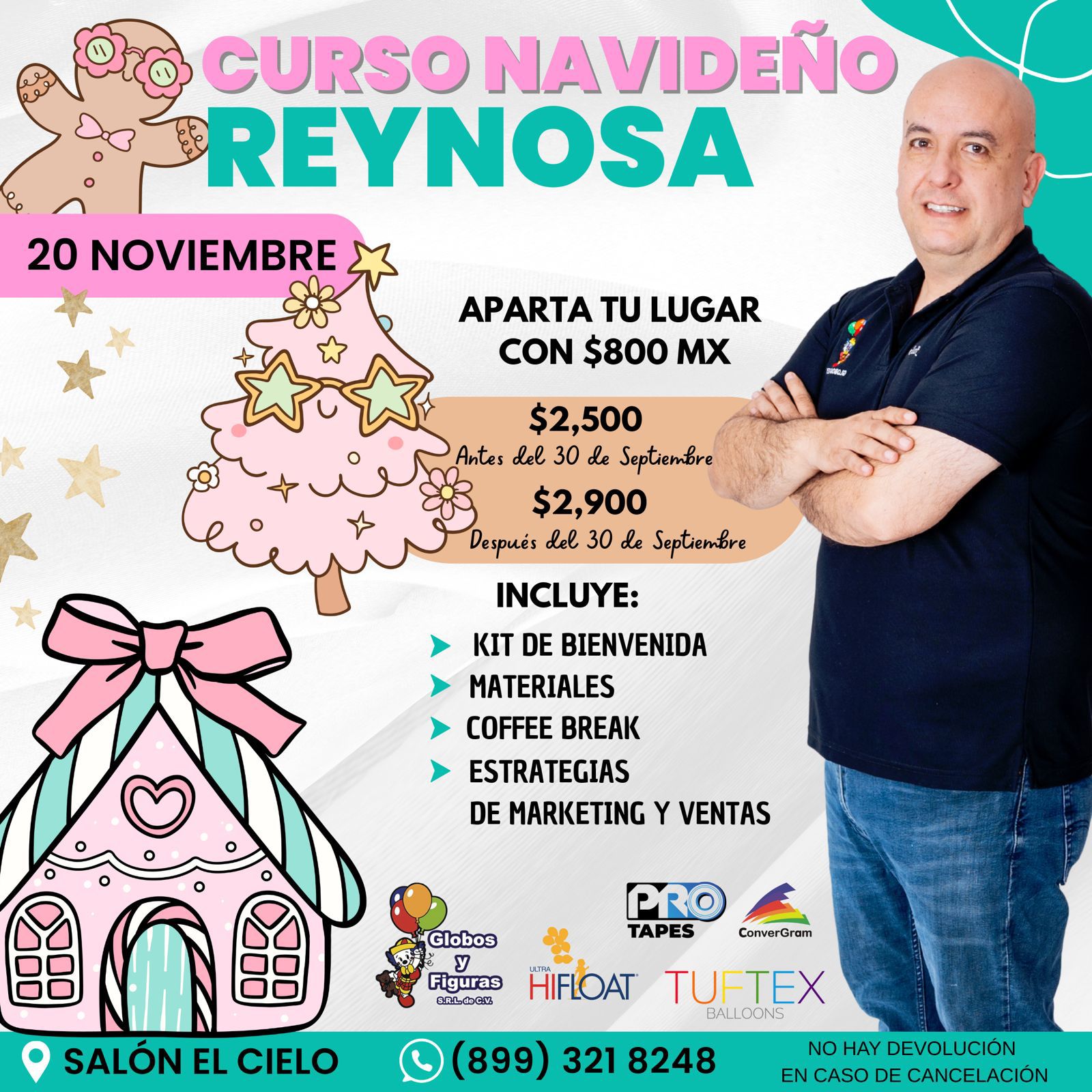 Clase Navideño: Julio Globos Rey en Reynosa